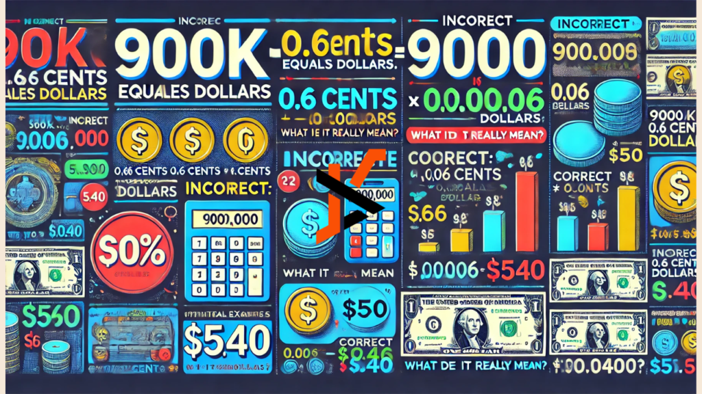 900k 0.06 cents equals dollars