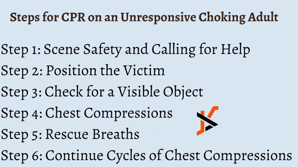 how does cpr differ in an unresponsive adult choking victim