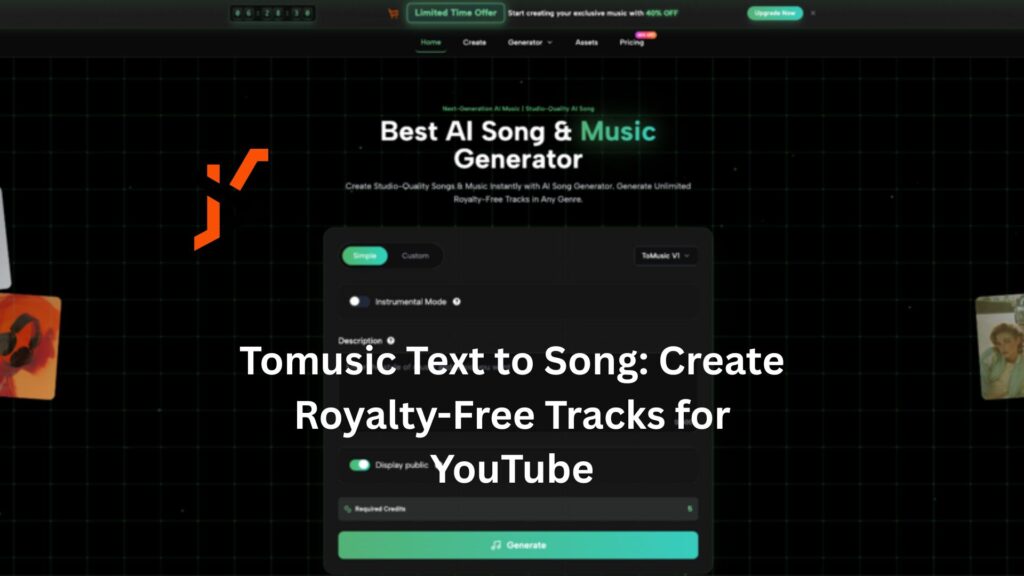 Tomusic Text to Song: Create Royalty-Free Tracks for YouTube